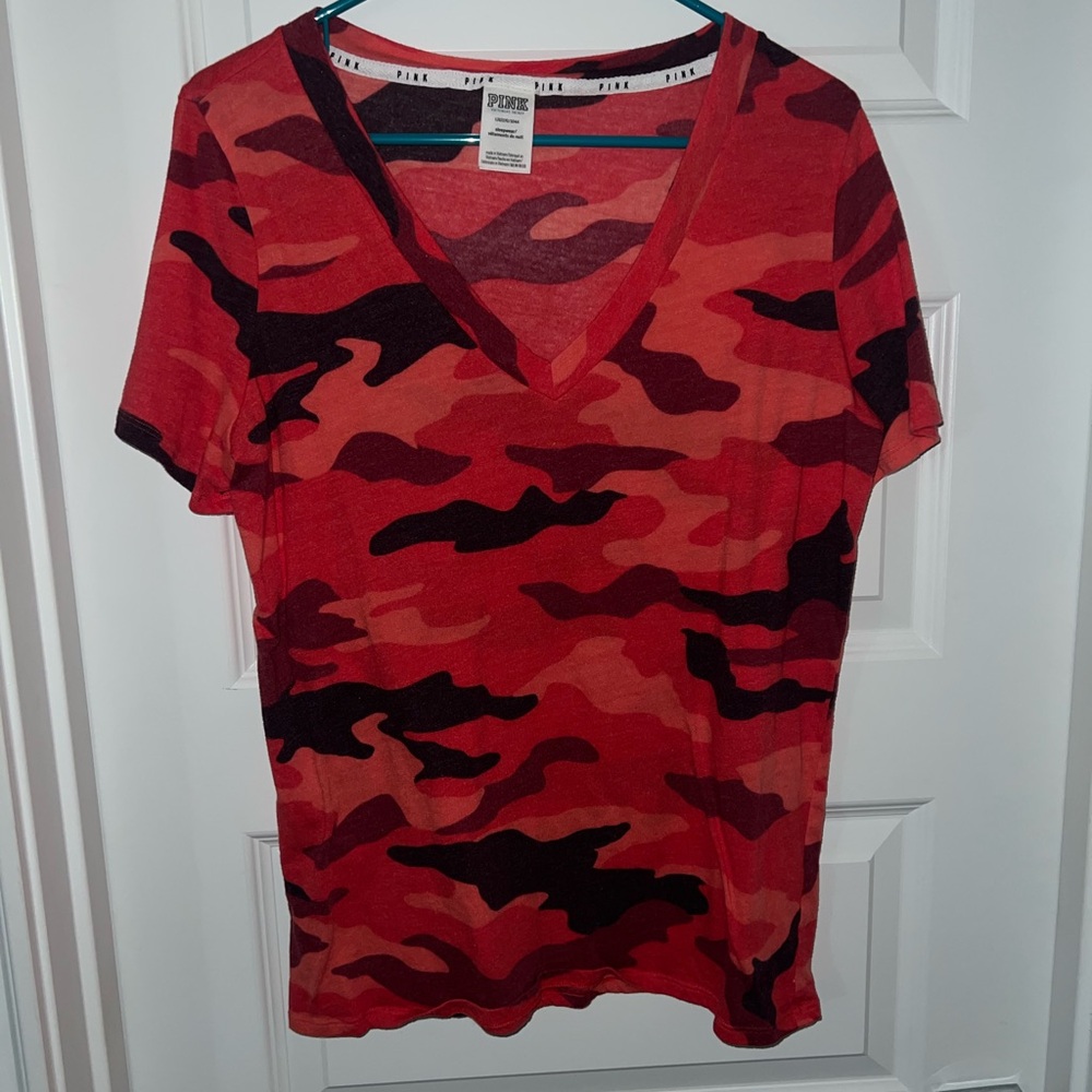 Victoria's Secret Pink Camouflage V-Neck Top